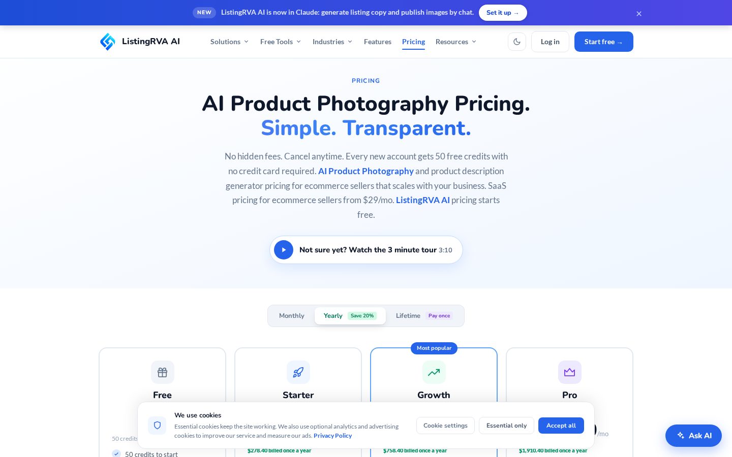 ListingRVA AI Pricing