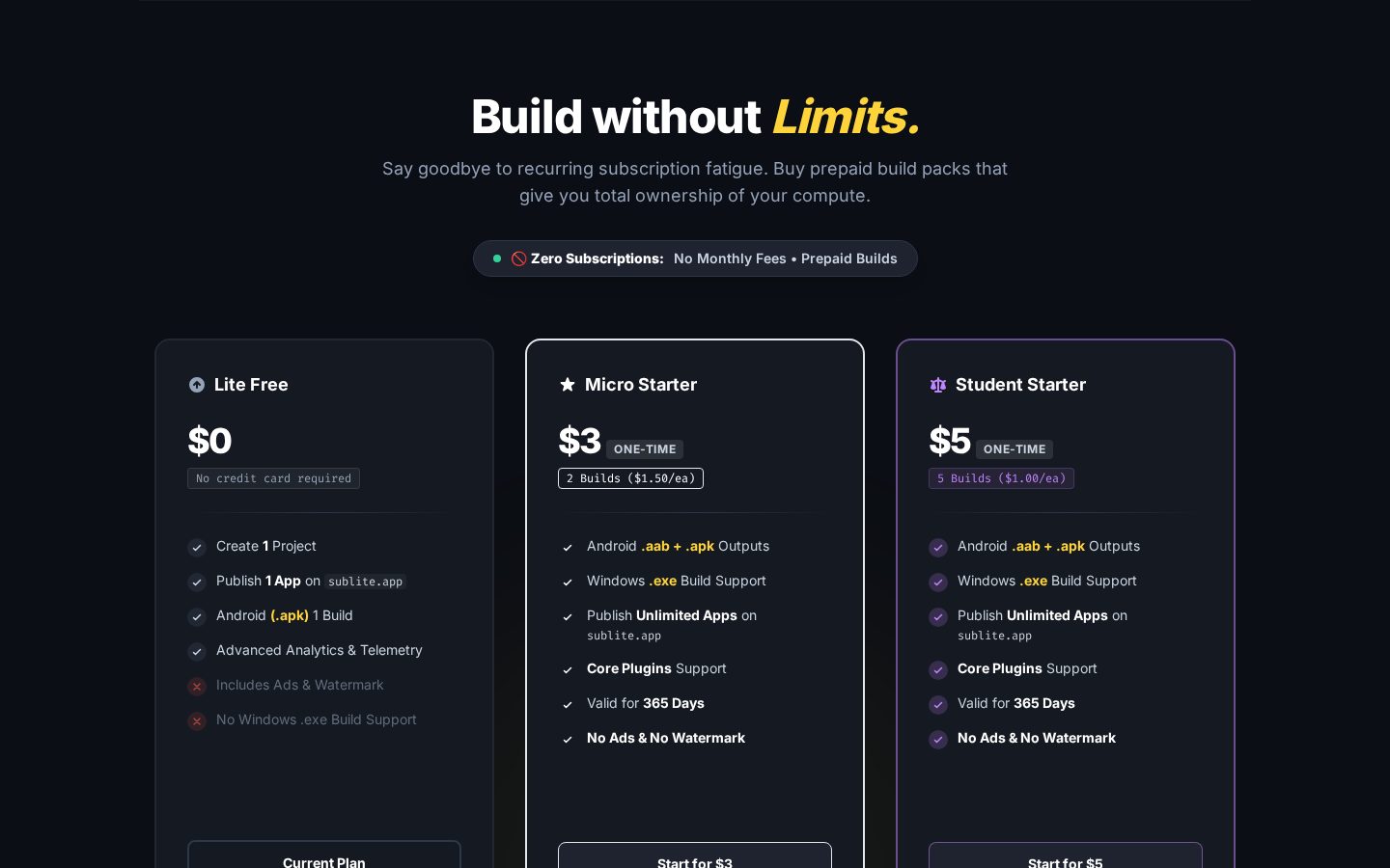 LiteAi.me Pricing
