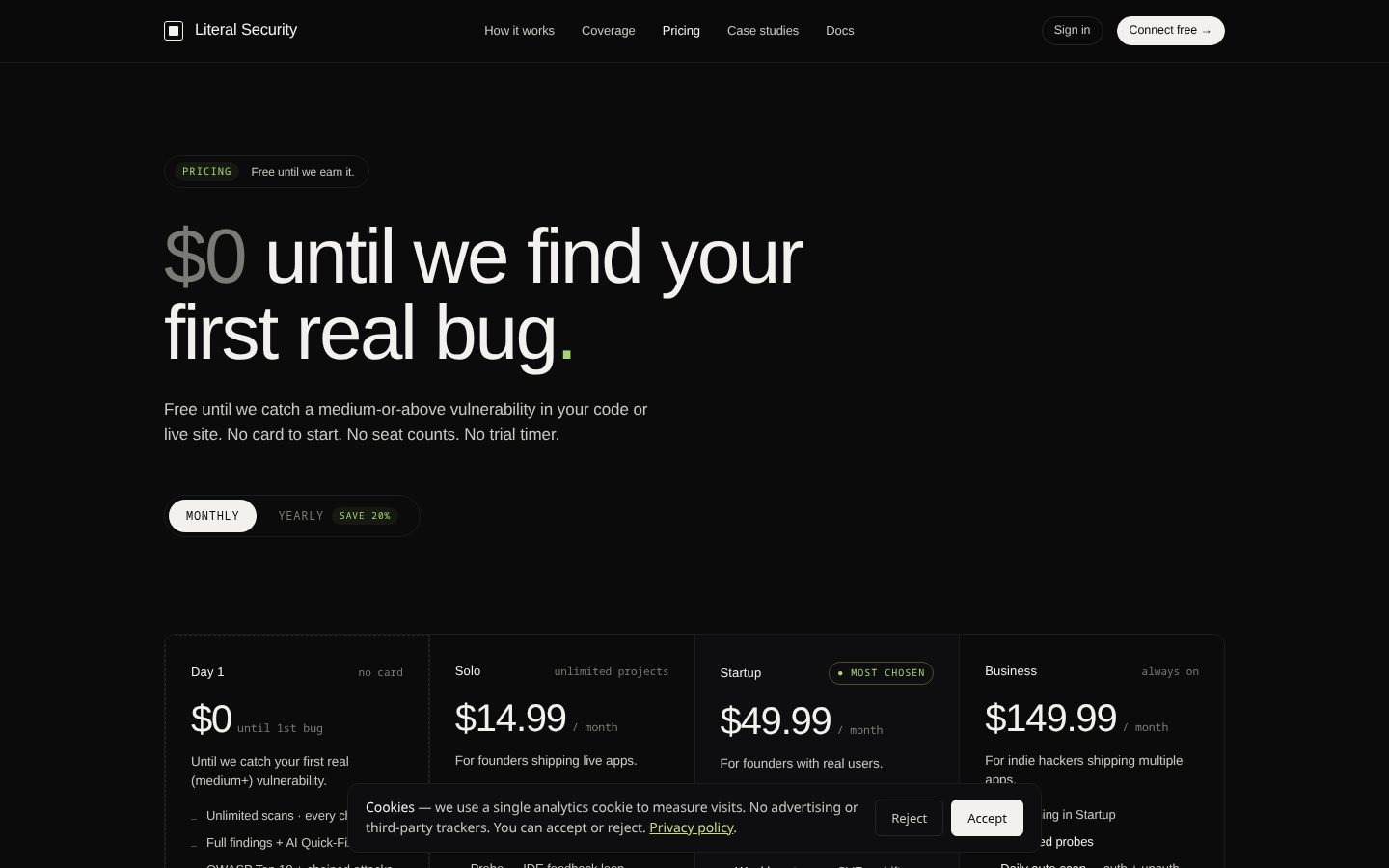 Literal Security Pricing