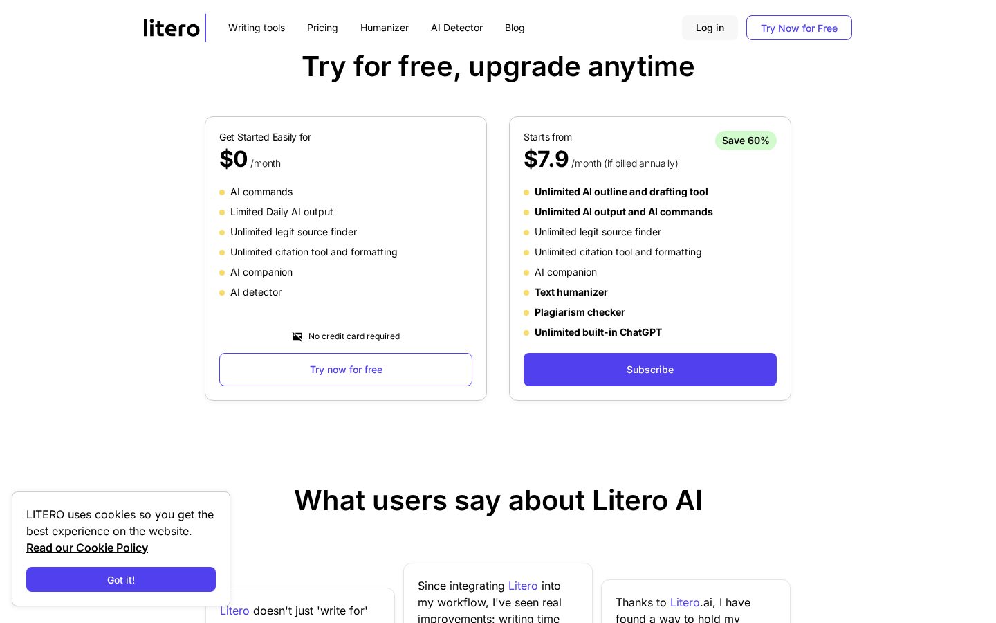 Litero Pricing