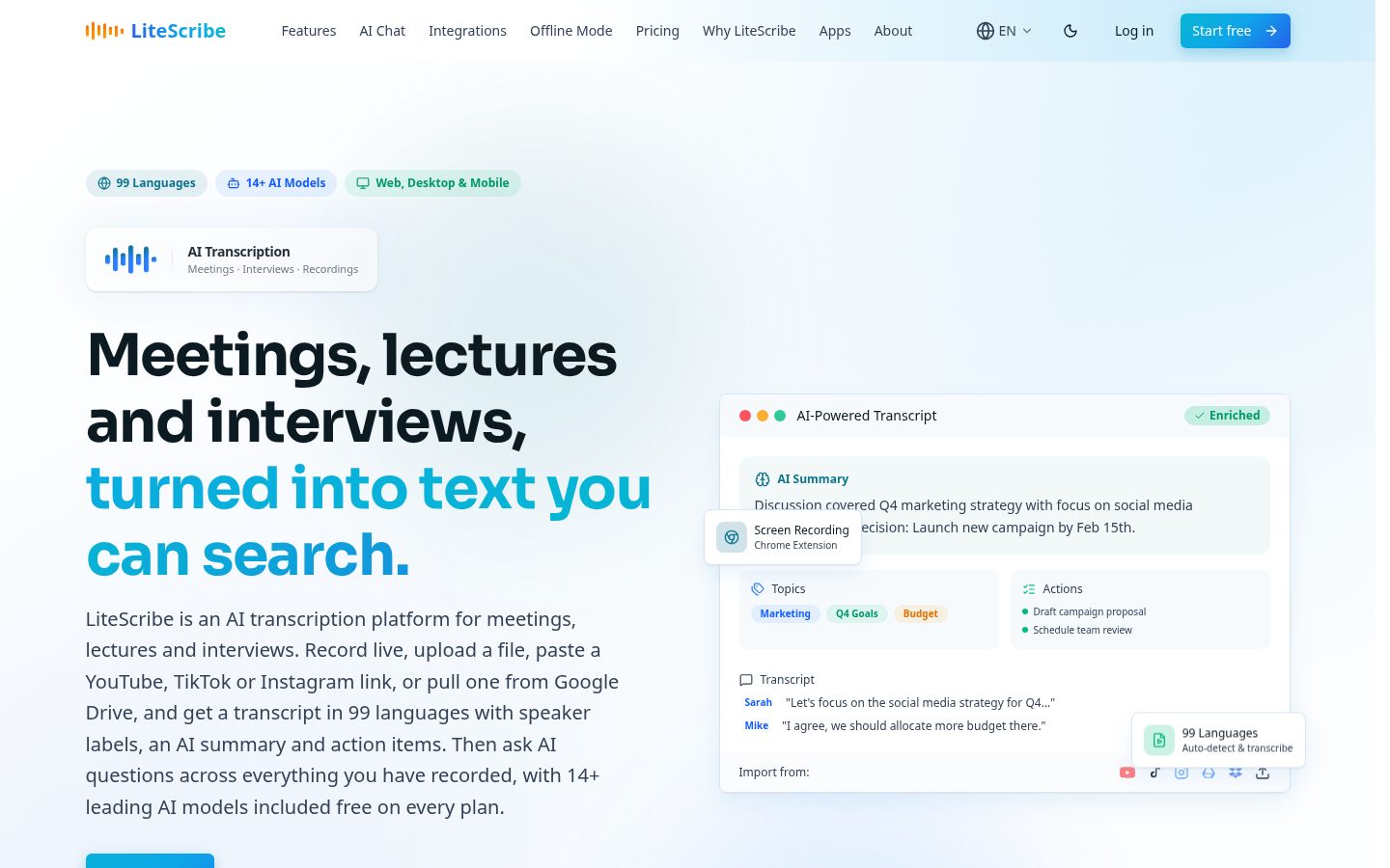 LiteScribe Homepage