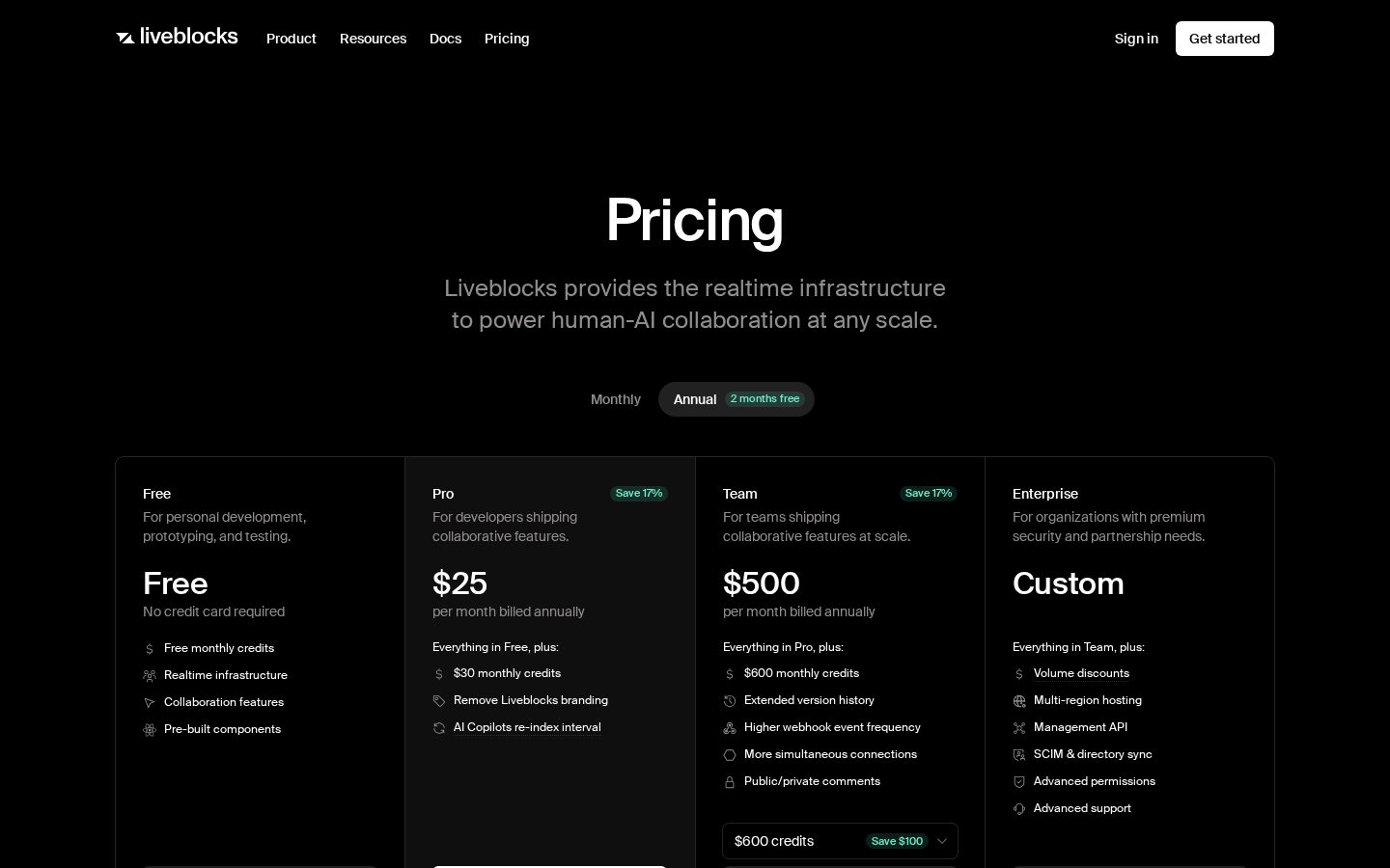 Liveblocks 3.0 Pricing