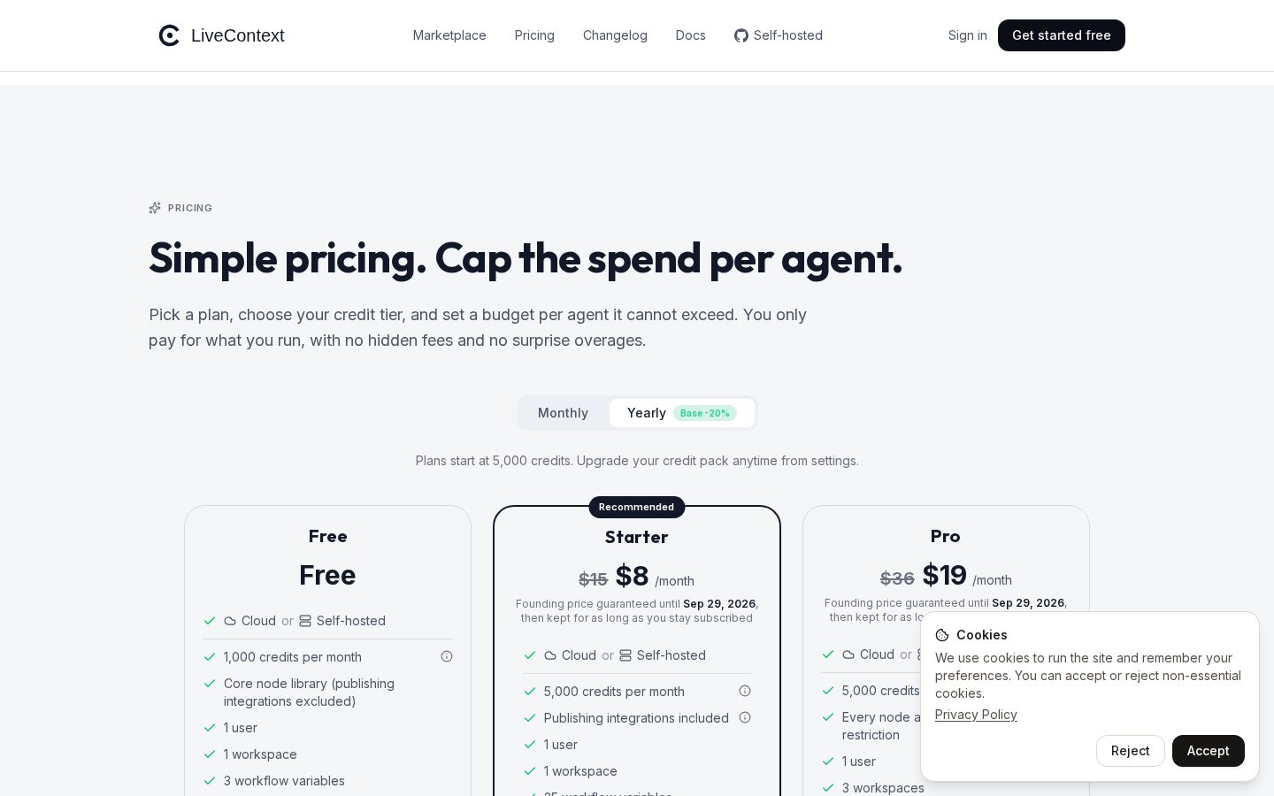 LiveContext Pricing