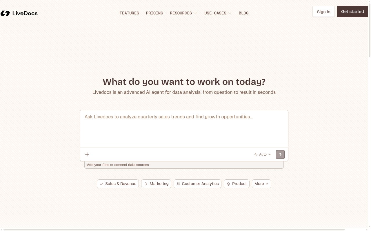 Livedocs homepage