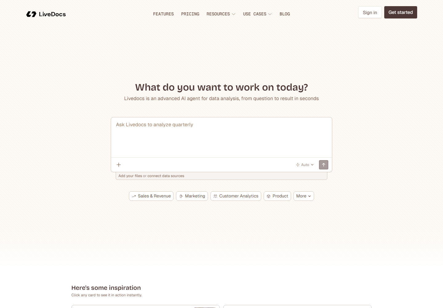 Livedocs homepage