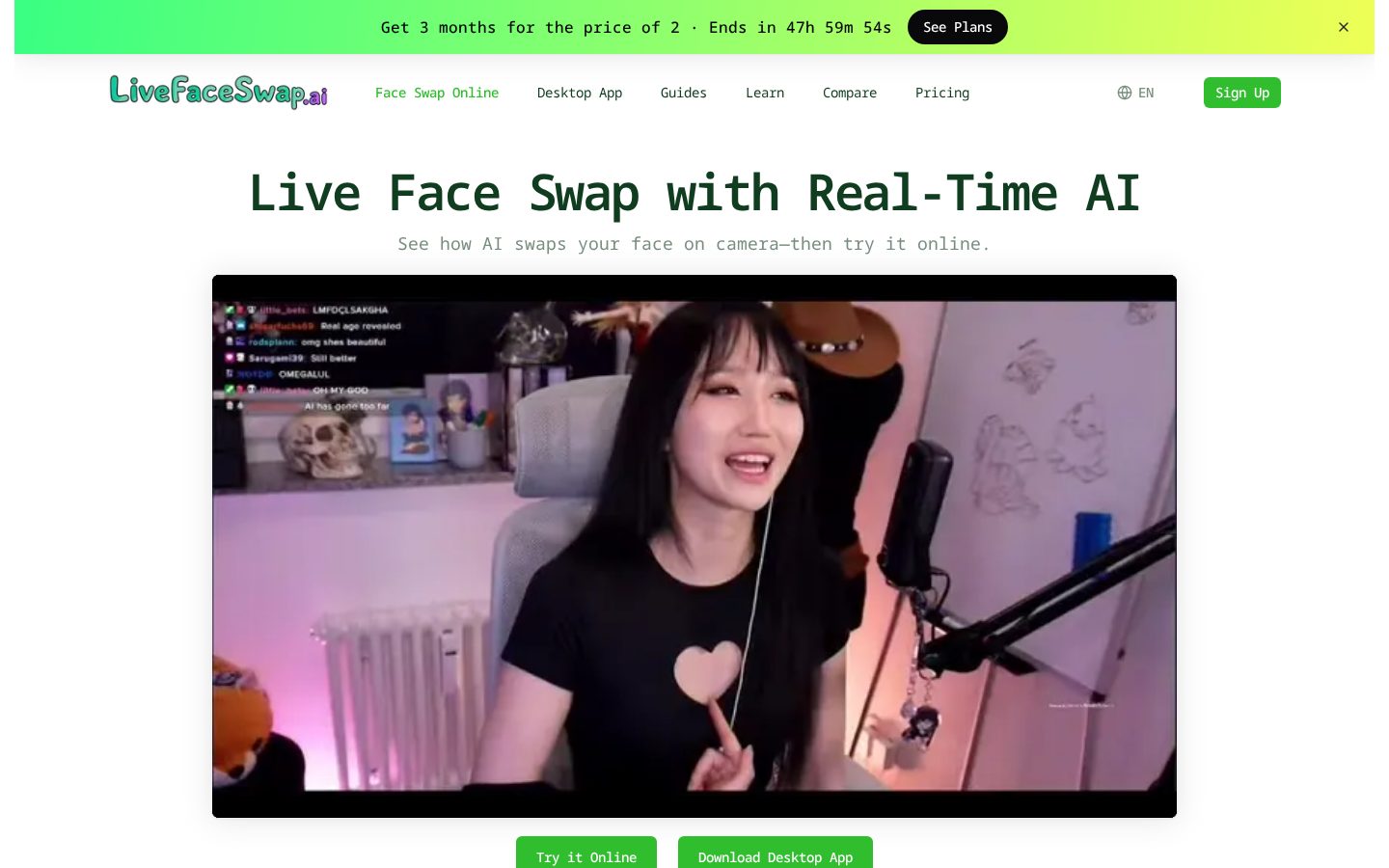 LiveFaceSwap AI Homepage