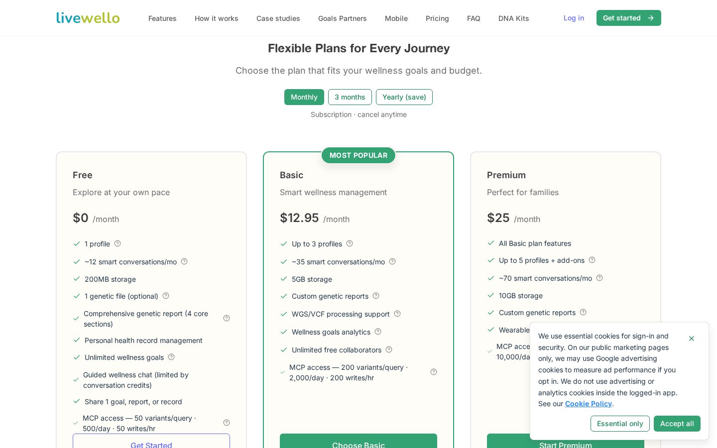 LiveWello Pricing