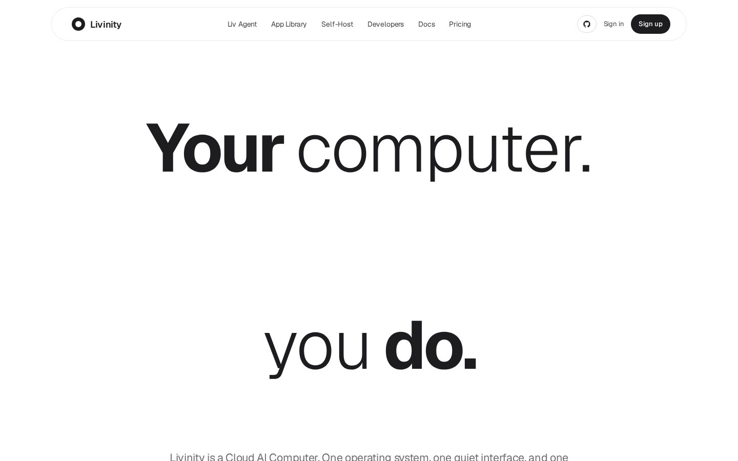 Livinity Homepage