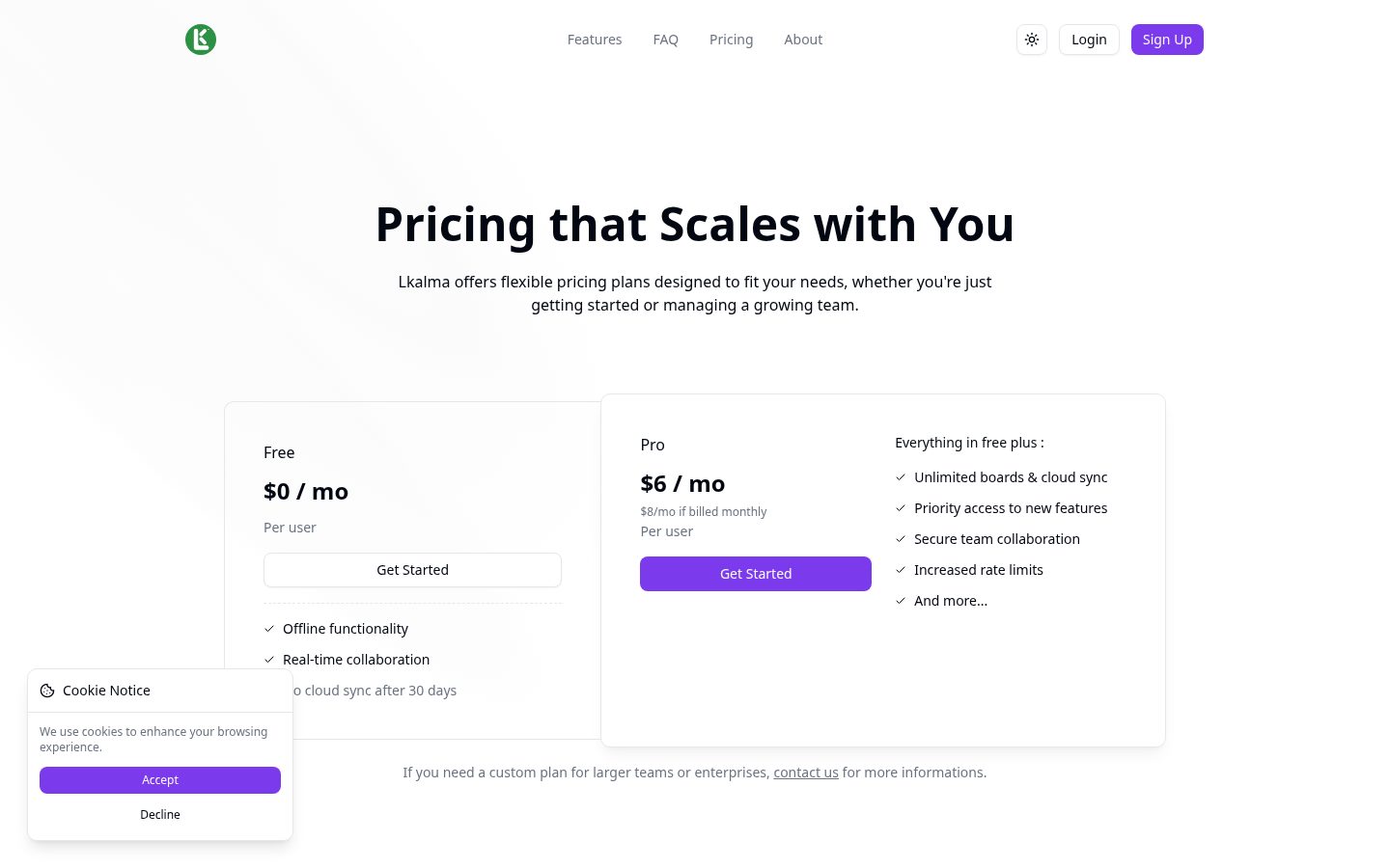 Lkalma Pricing