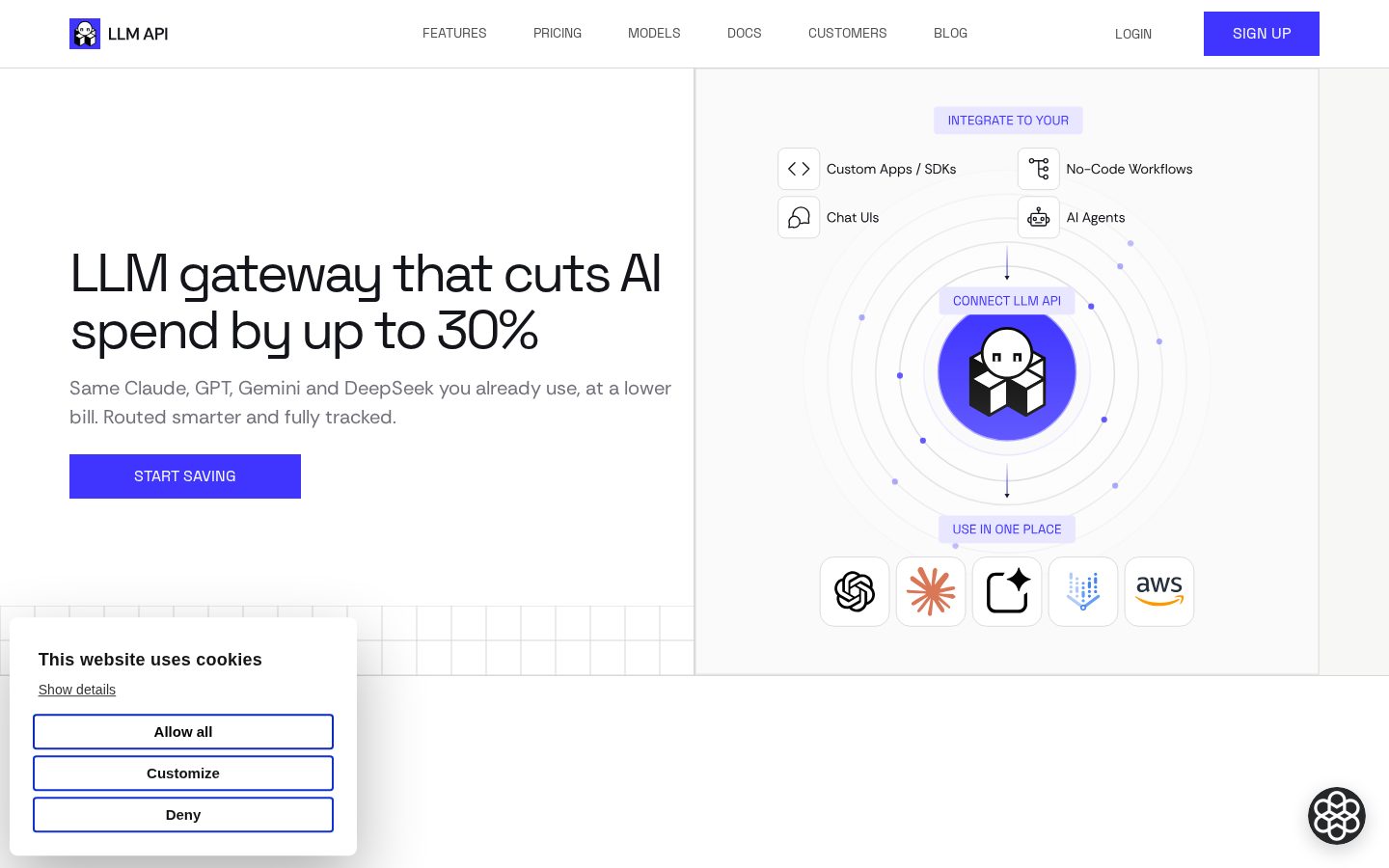 LLM API Homepage