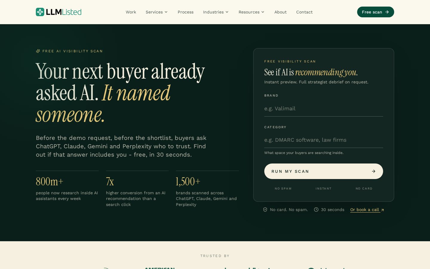 LLM Listed Homepage