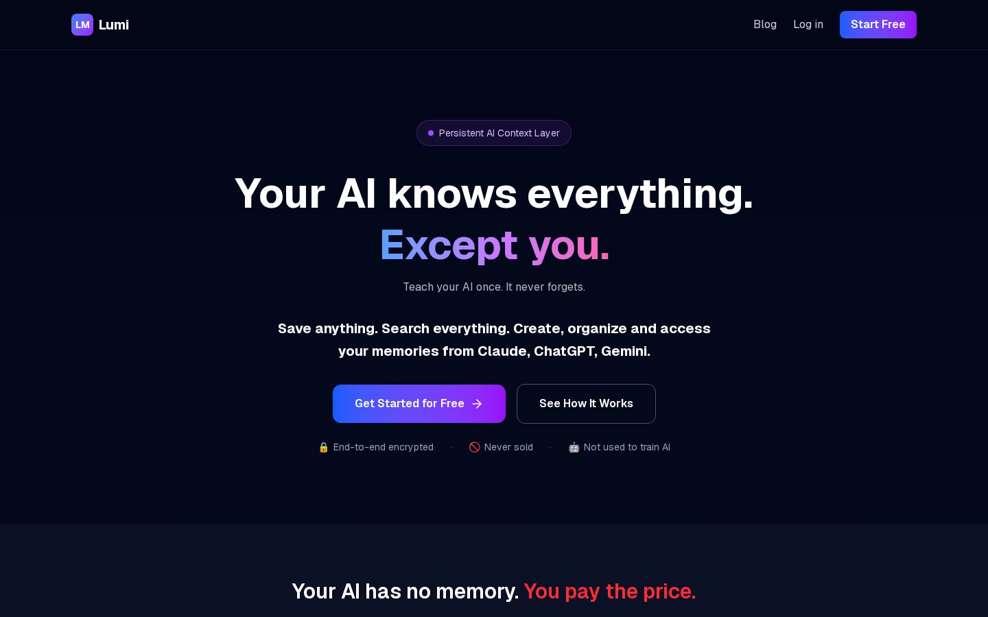 LLM Memory Homepage