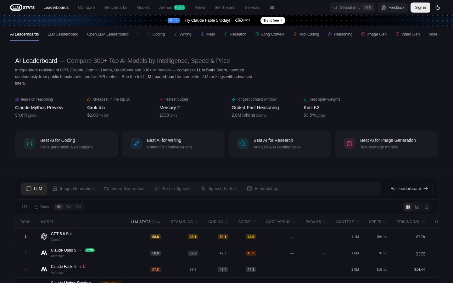 LLM Stats Homepage