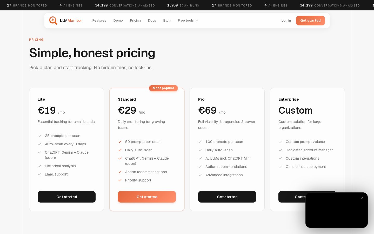 LLMMonitor Pricing