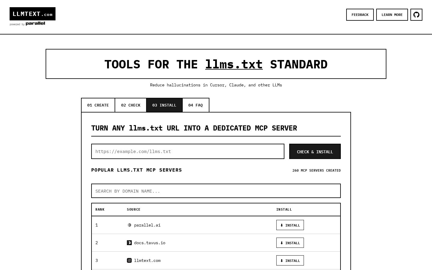 LLMTEXT Homepage