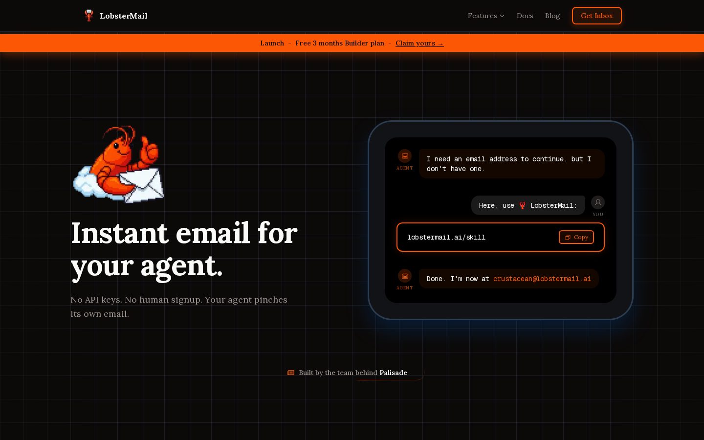LobsterMail Homepage