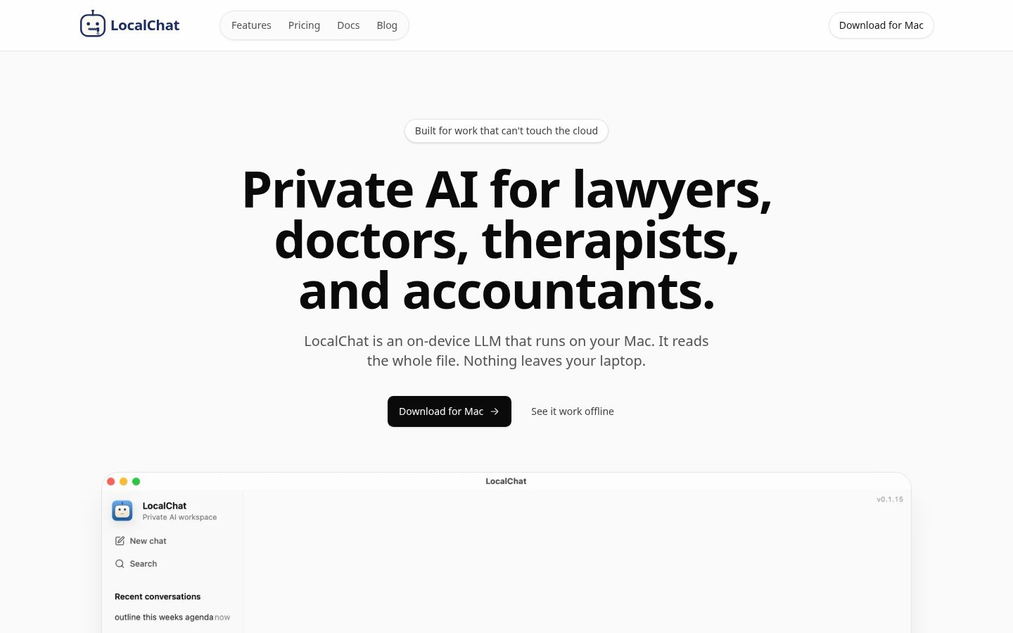 LocalChat.app Homepage