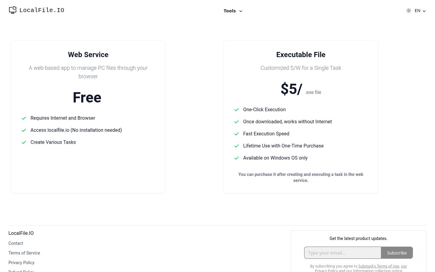 LocalFile.io Pricing