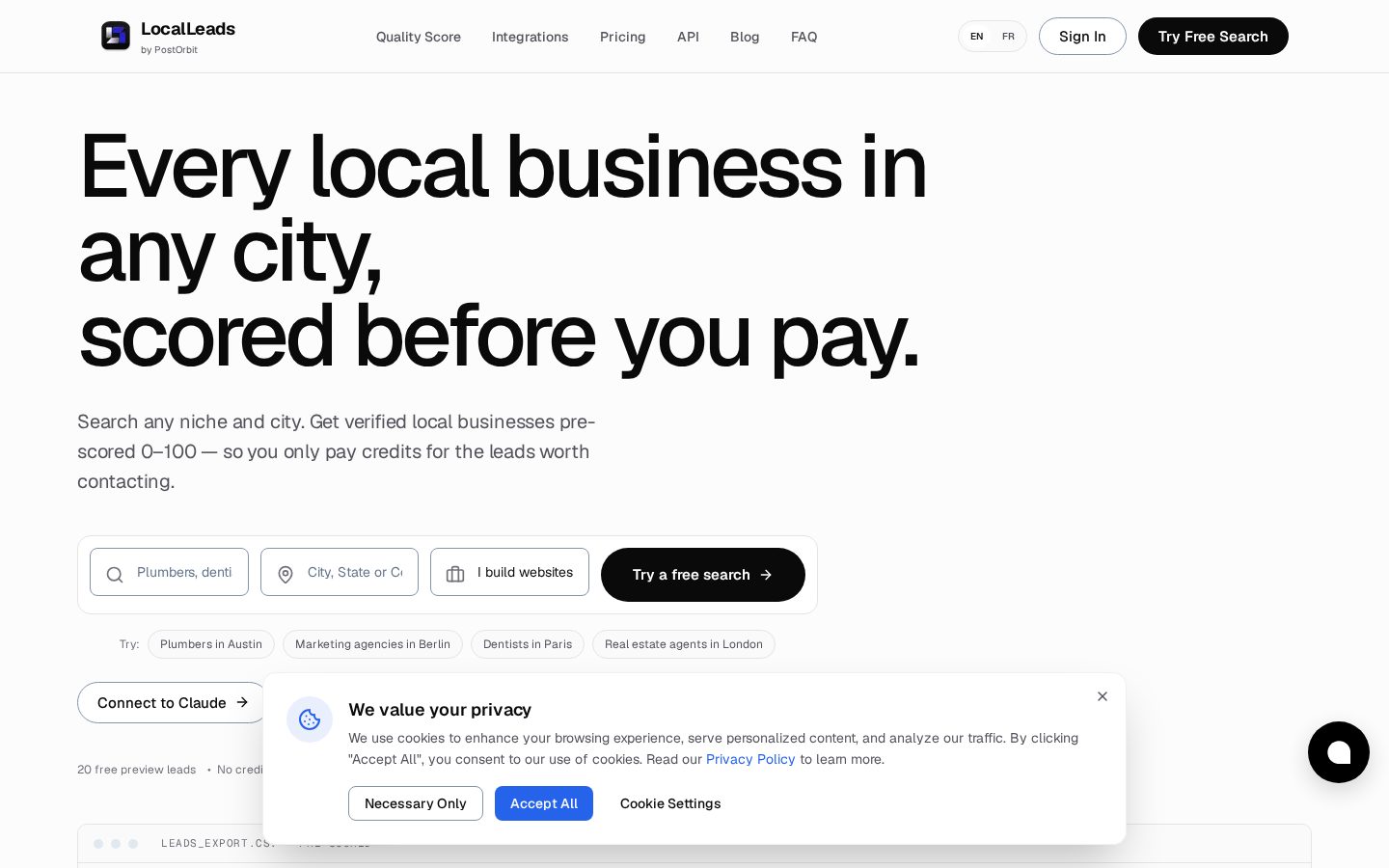 LocalLeads By Postorbit Homepage