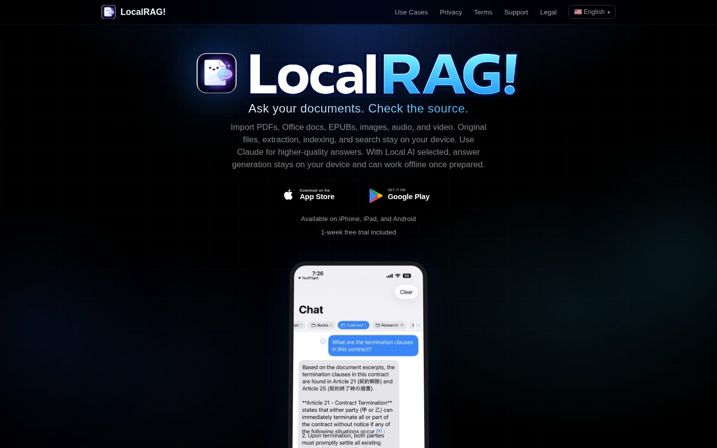 LocalRAG! Homepage