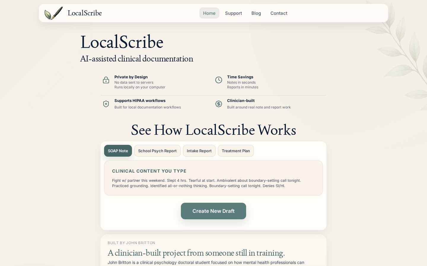 LocalScribe Homepage