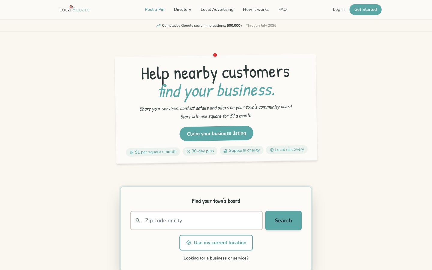 LocalSquare Homepage