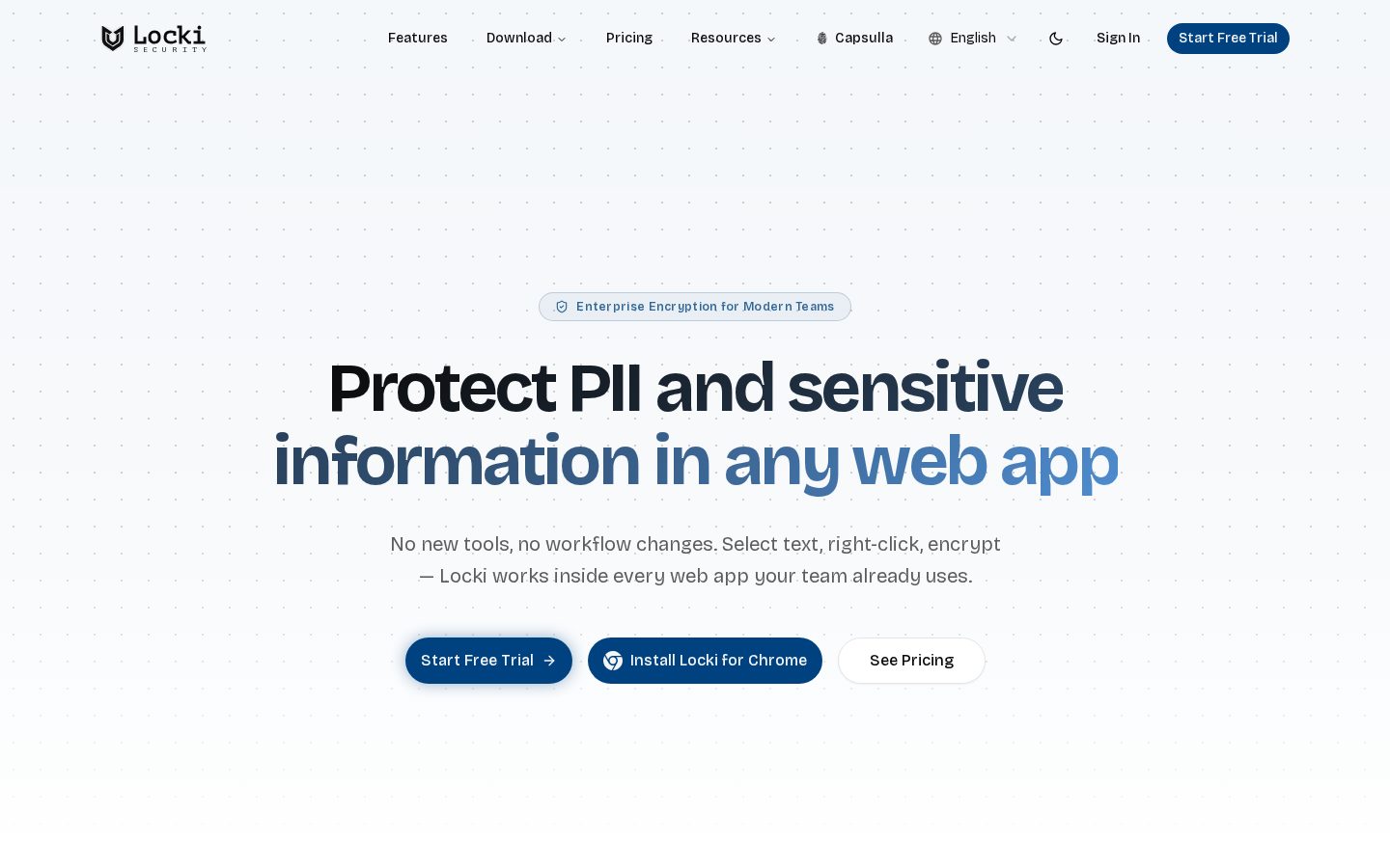 Locki Security v2 Homepage