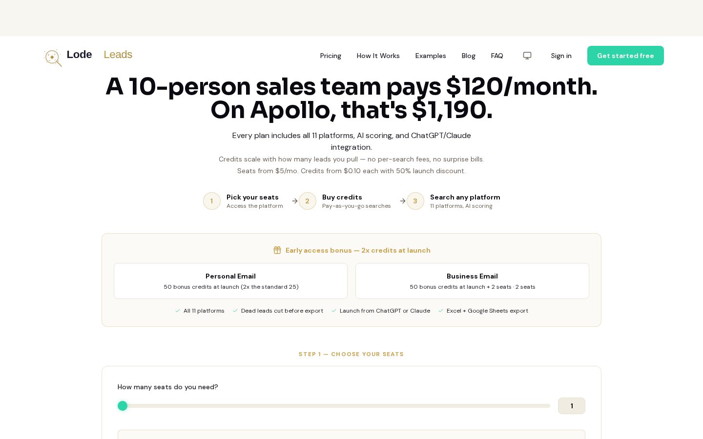 LodeLeads Pricing