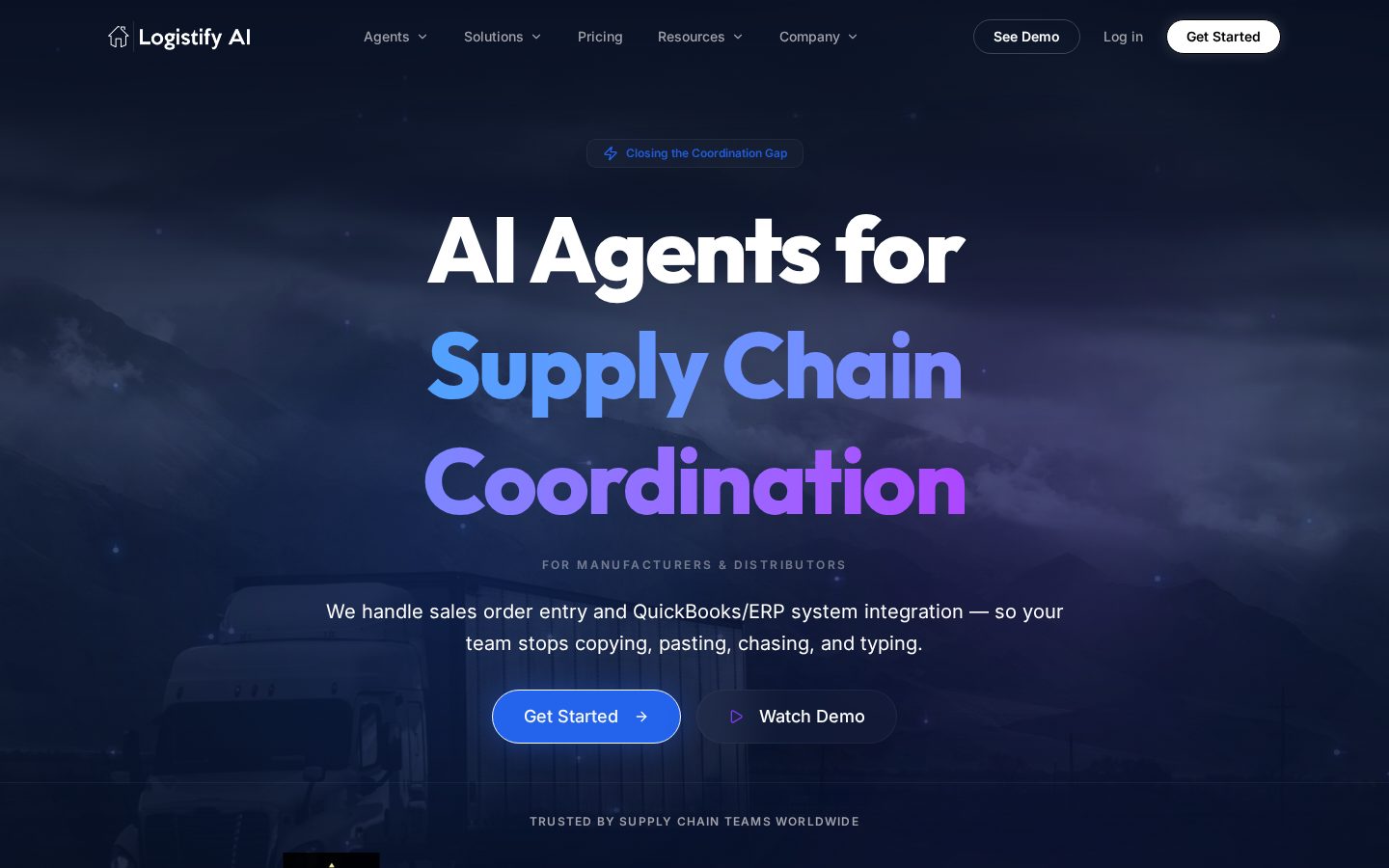 Logistify AI Homepage