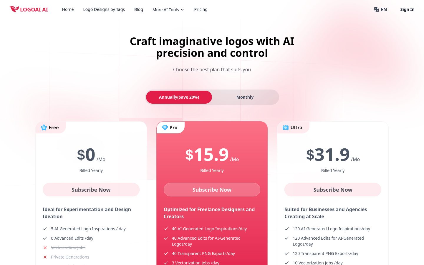 LogoAI.ai: AI Logo Maker Free Online Pricing