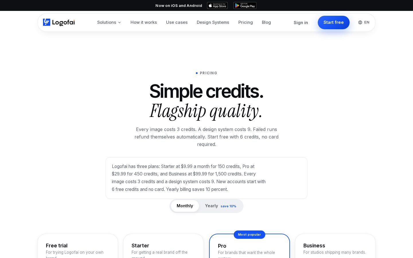 Logofai Pricing
