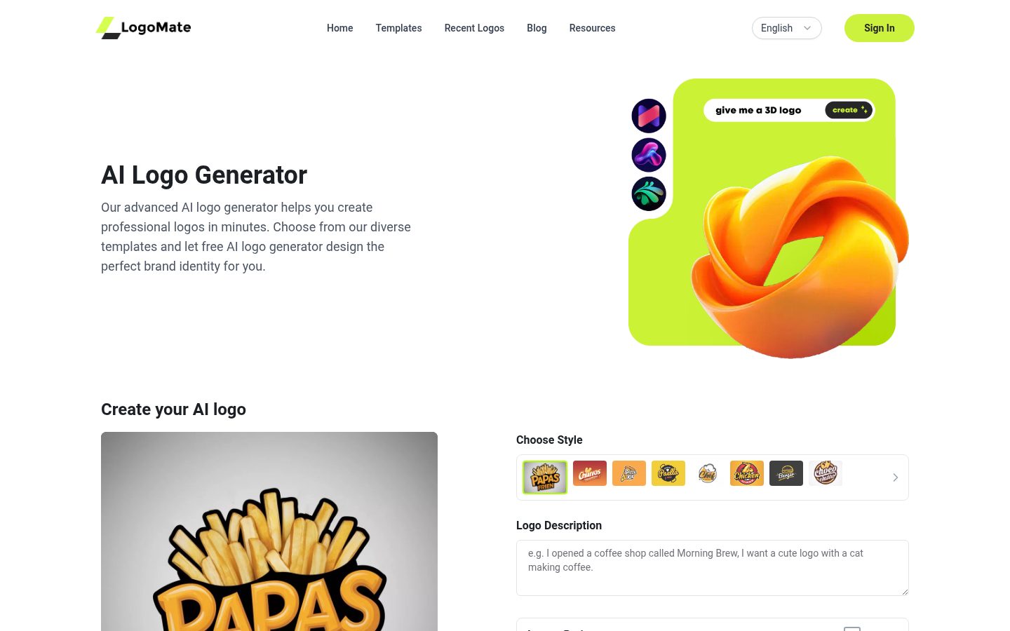 LogoMate Homepage