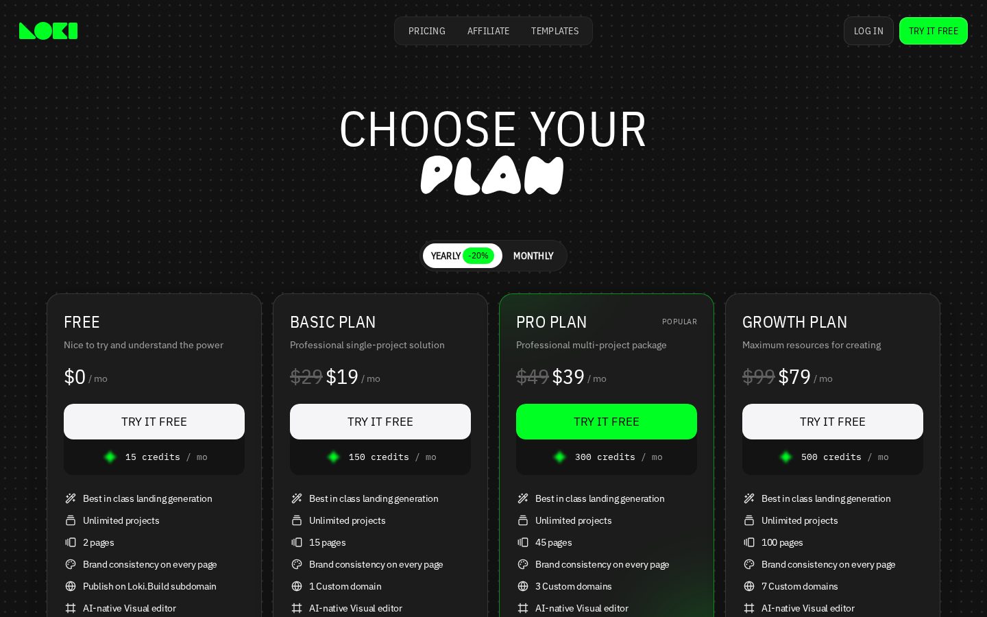 Loki.Build Pricing