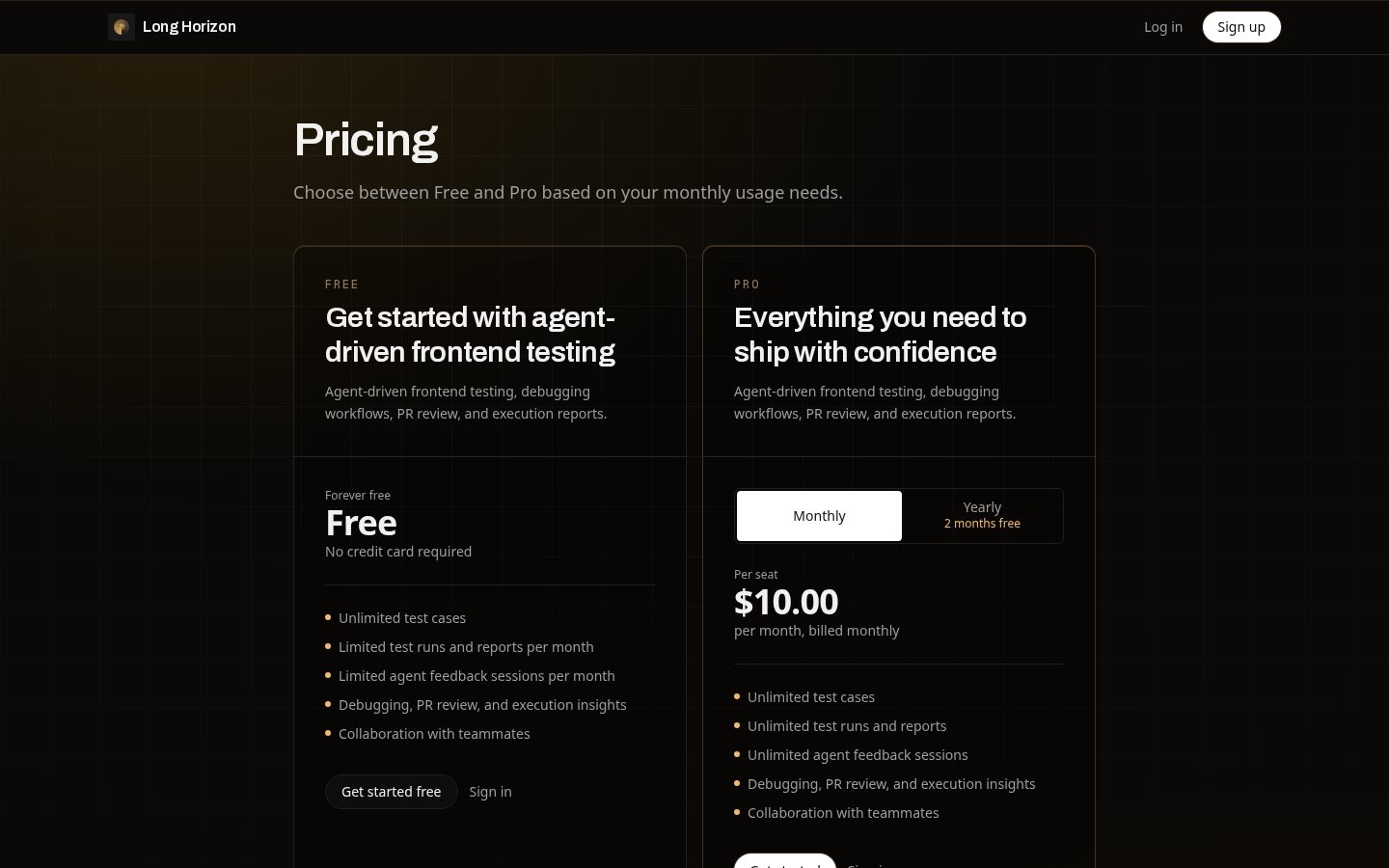 Long Horizon Pricing