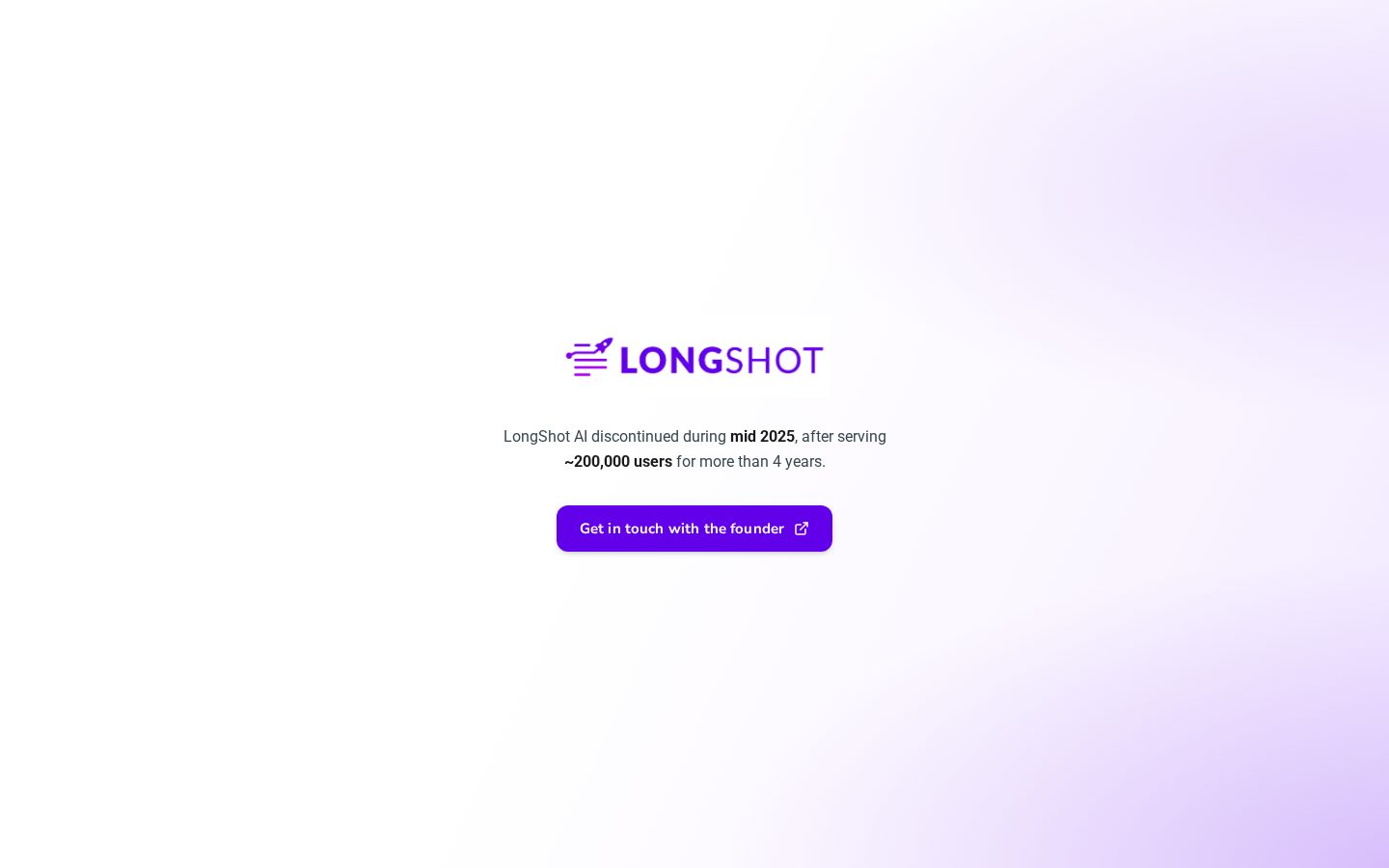 LongShot AI Homepage