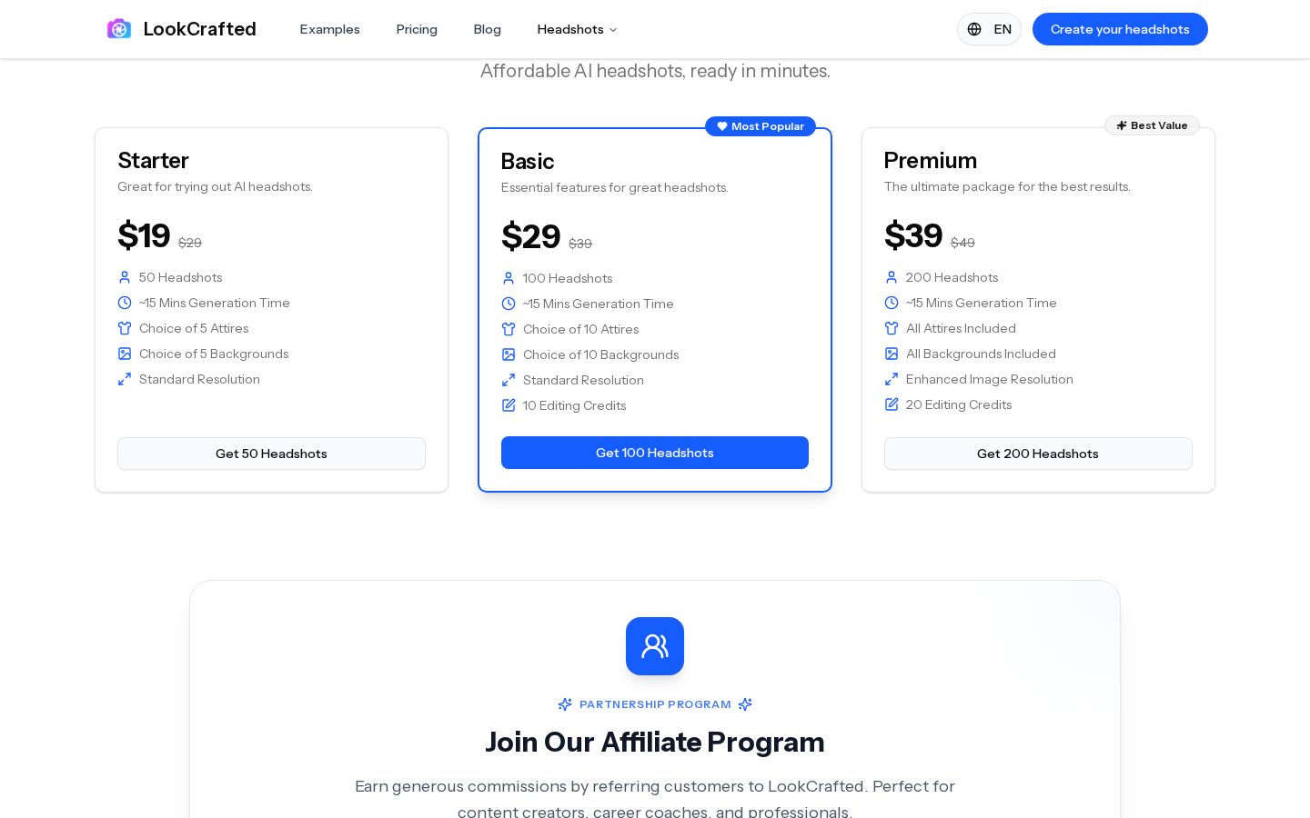 LookCrafted Pricing