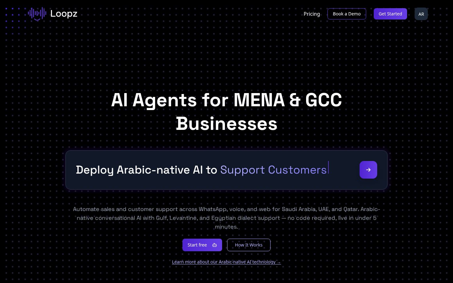 Loopz AI Agents Homepage