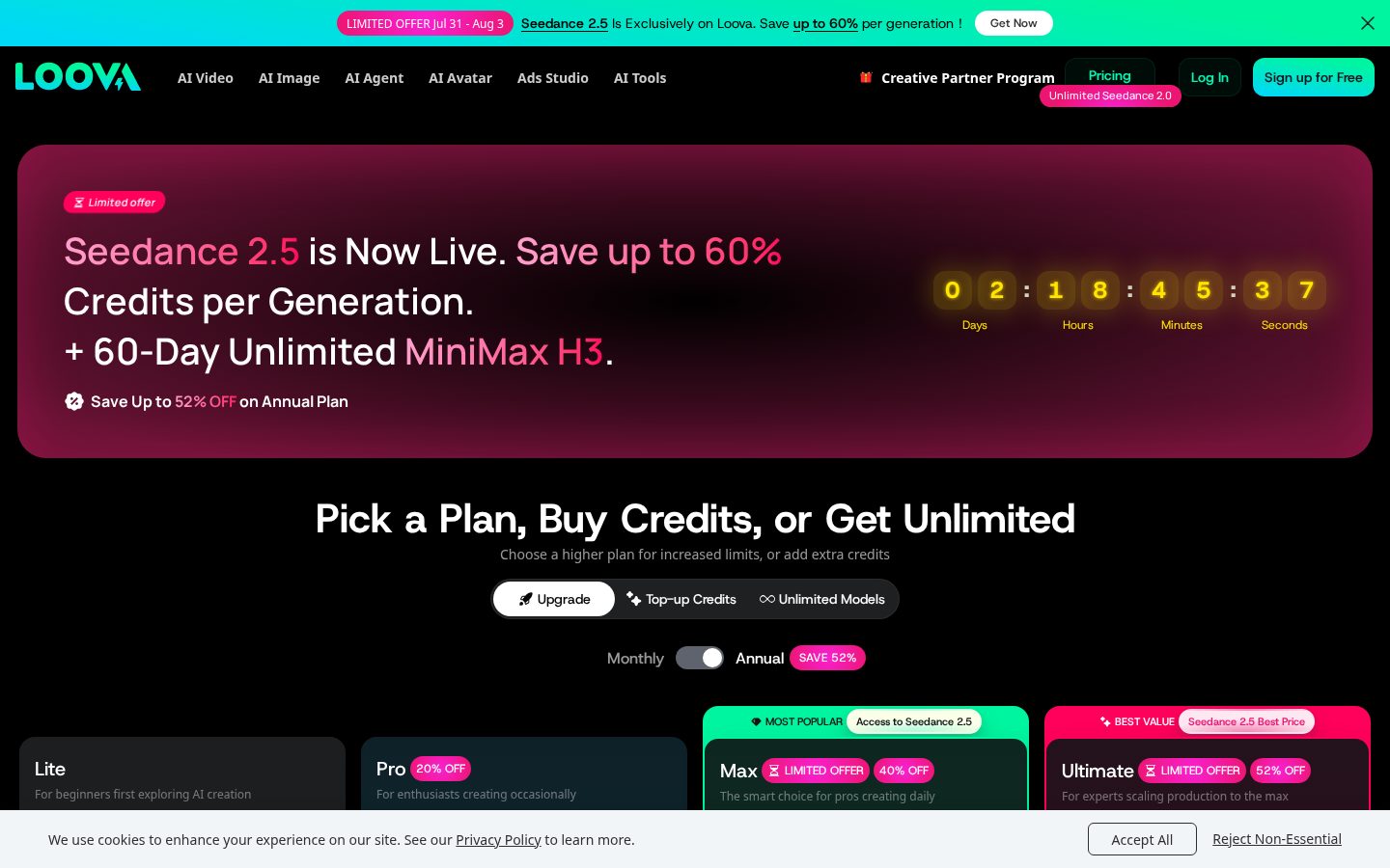 Loova Ads Studio Pricing