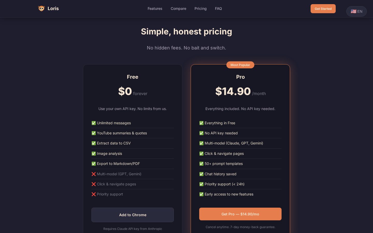 Loris AI Pricing