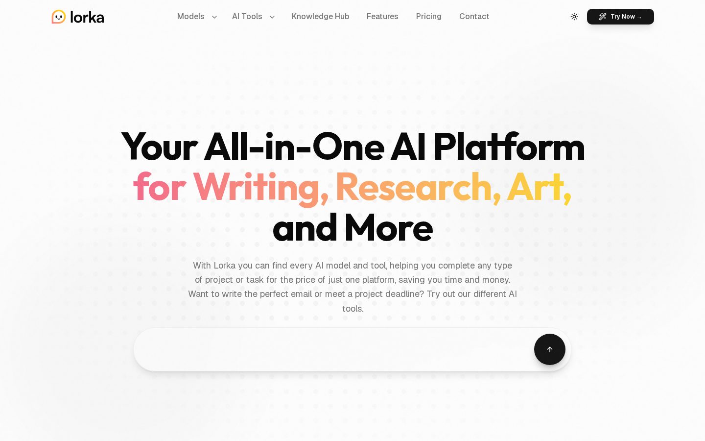 Lorka AI Homepage