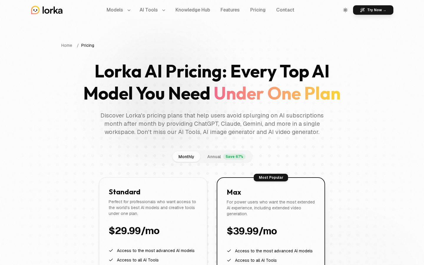Lorka AI Pricing