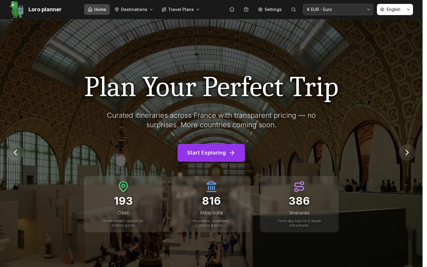 Loro planner Homepage