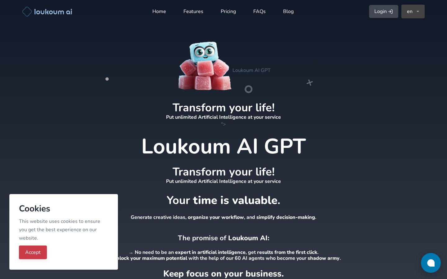 Loukoum AI Homepage