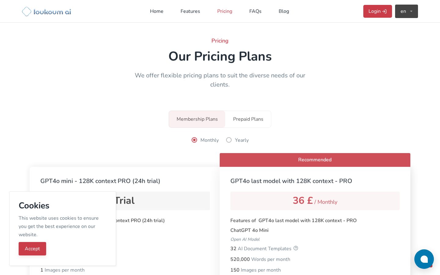 Loukoum AI Pricing