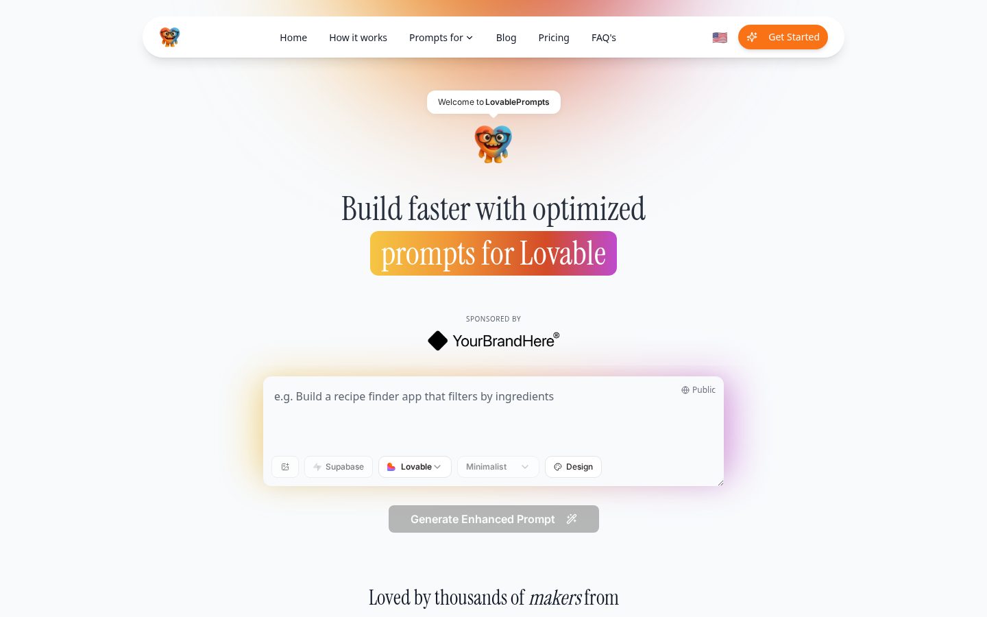 LovablePrompts.app Homepage
