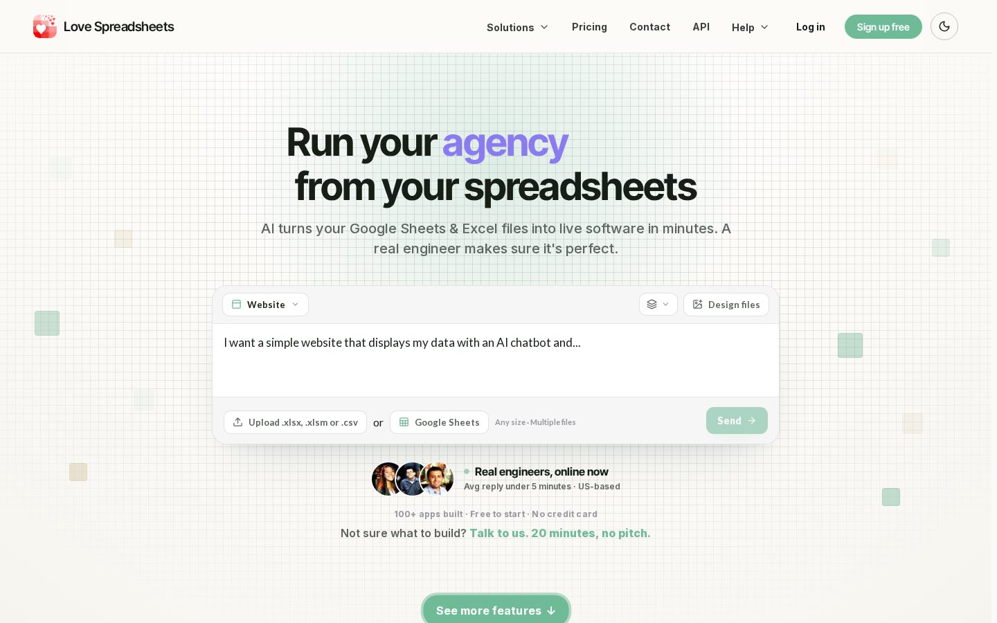 Love Spreadsheets Homepage
