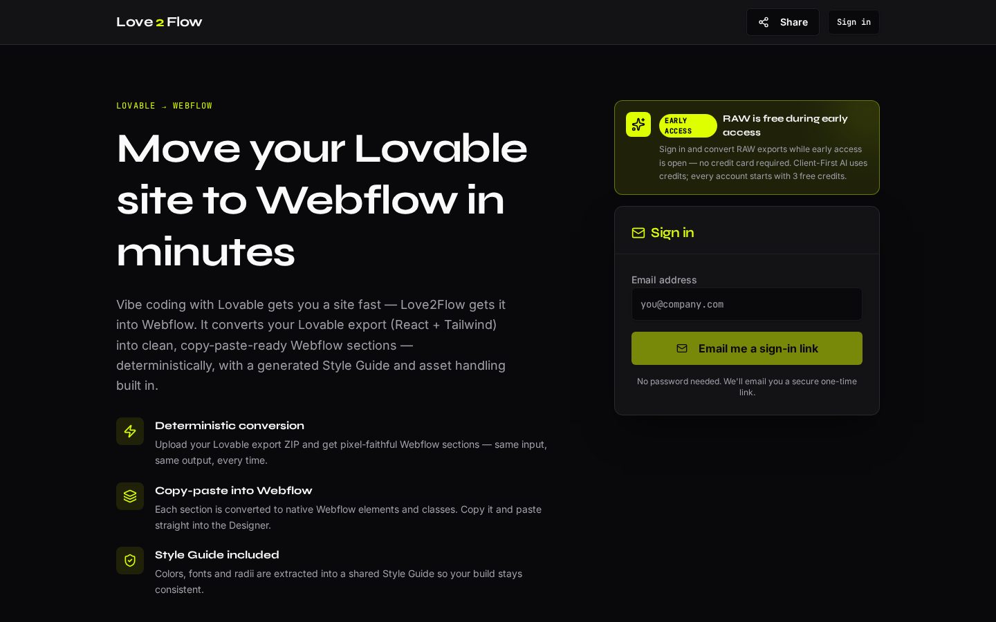 Love2Flow Homepage