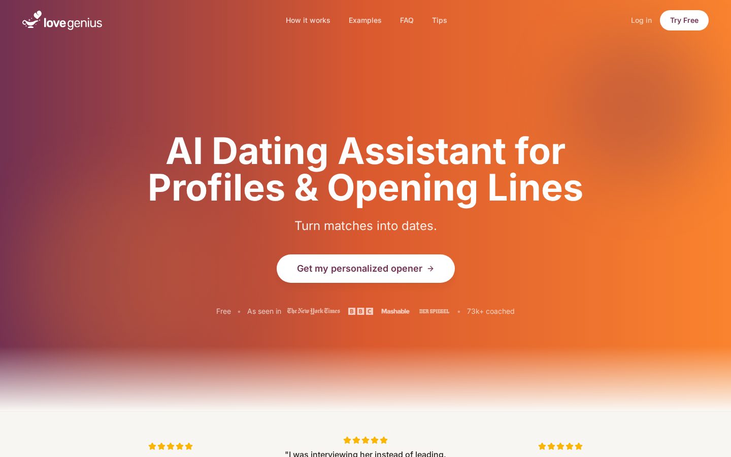 LoveGenius Homepage