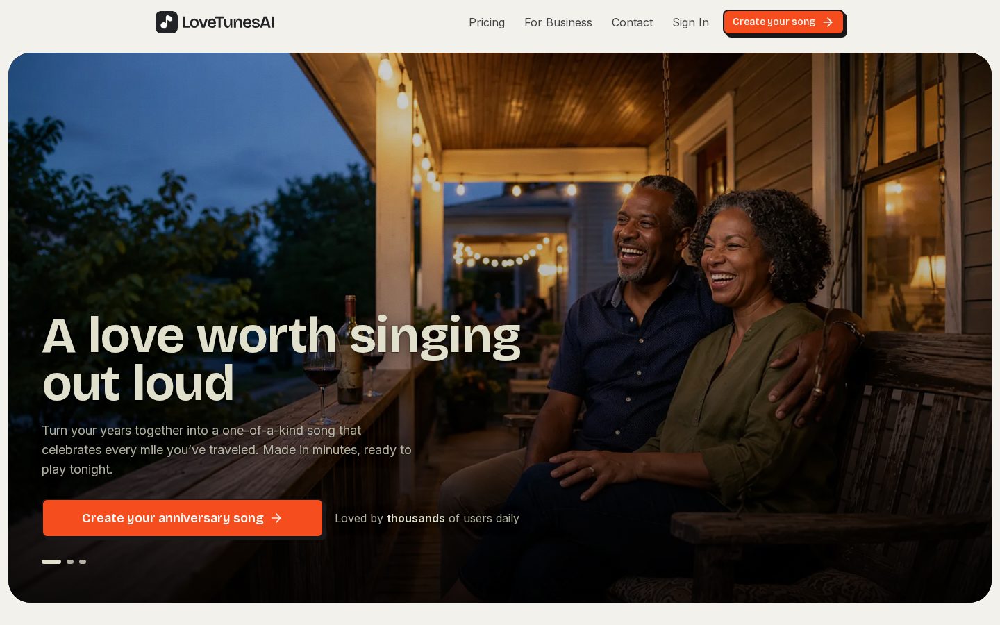 LoveTunesAI Homepage
