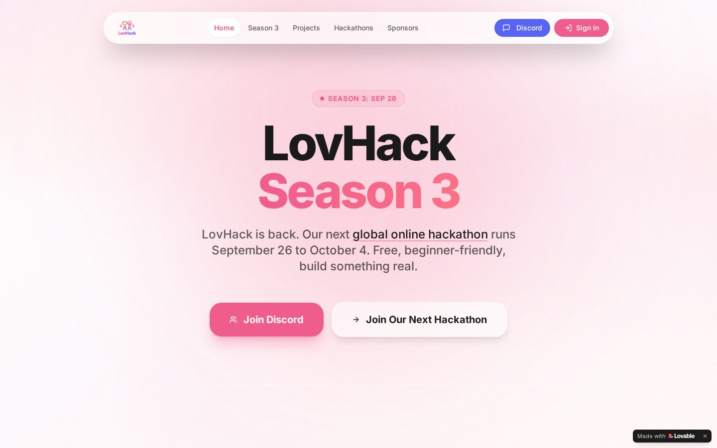 LovHack 2026 Homepage